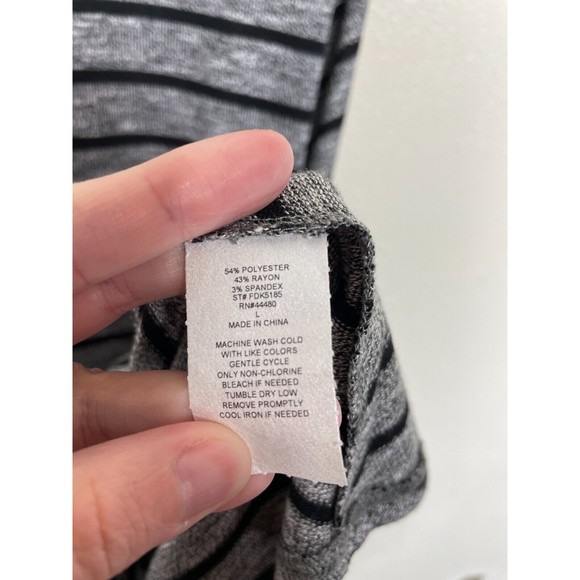 Love Fire Striped Large Halter Knit Midi Dress Gray Sleeveless Keyhole Back New - Picture 7 of 7